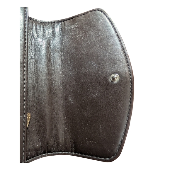 Metallic Gold Coach Embossed Trifold Wallet - Picture 7 of 16